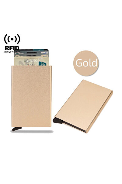 Choice5 Gold Rfid Holder Metal Thin Slim Smart Wallet Men Women Wallets Pop U...