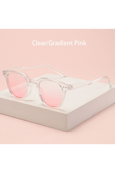 Choice نظارات شمسية صغيرة مستديرة للجنسين من ClearGradientPink، عدسات متدرجة ...