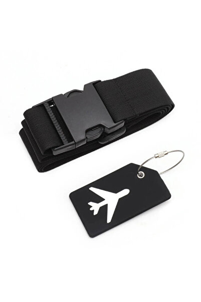 choice2 Black Set Luggage Strap Set with Luggage Tag Multiple Colors of Lugga...