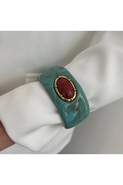Choice1 Style 3 Salircon Vintage Exaggerated Inlay Red Stone Resin Acrylic St...