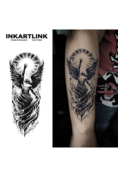 Choice 656-0818L INKARTLINK Fallen Angel Tattoo Sticker Dark Wings Tattoo Tot...