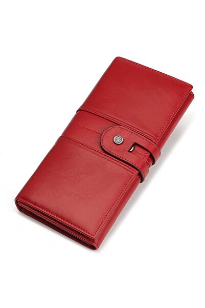 Choice RED Genuine Leather Wallets Women Long Hasp Rfid Card Holder High Qual...