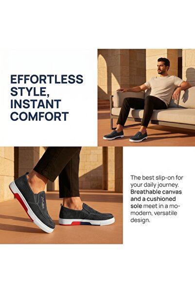 SAUDI STEPS Men's Breathable Cloth Loafers - Ultra-Lightweight Soft Sole - Er...