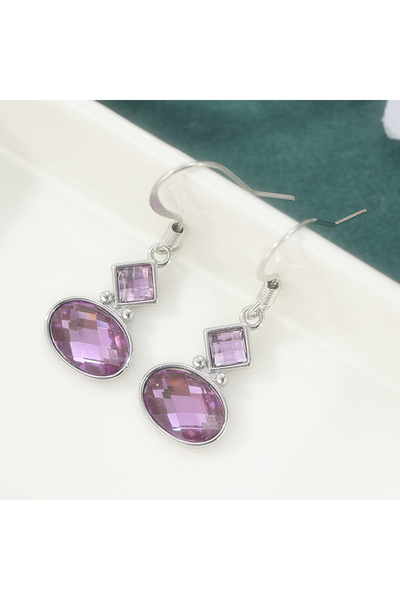 Choice PURPLE A040 Vintage Charm Synthetic Amethyst Geometric Drop Earrings W...