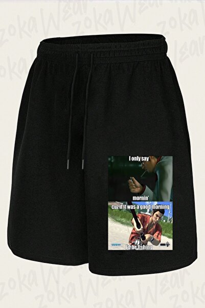 ZOKAWEAR Unisex Good Morning Yakuza Meme Design Printed Shorts