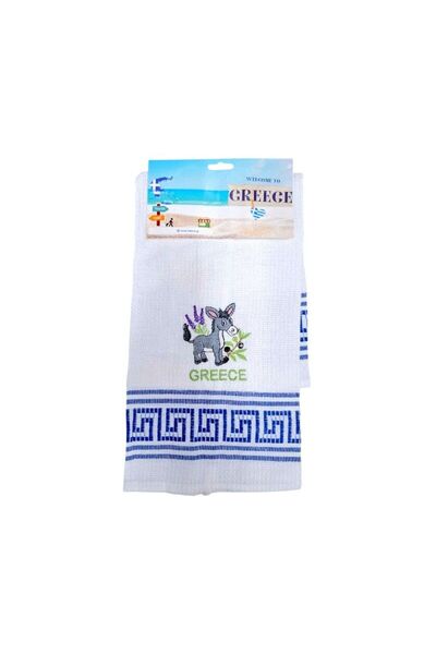 Tradesor Πετσέτα ποτηρόπανο Souvenir με κέντημα - Σετ 12pcs - Greece - 416143