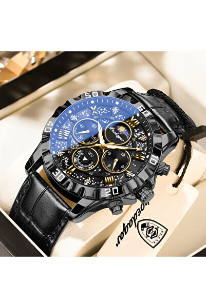 Choice6 973 Black Black Top Man Wristwatch Waterproof Luminous Chronograph Le...