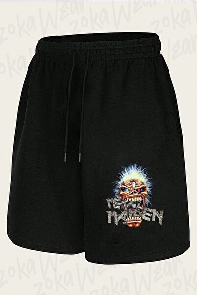 ZOKAWEAR شورت مطبوع بتصميم Iron Maiden للجنسين