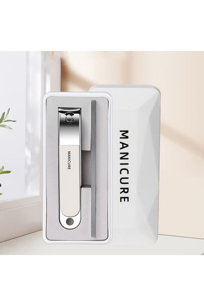 Choice6 SET139-white 2pcs Set Stainless Steel Sharp Edge Nail Clippers with N...