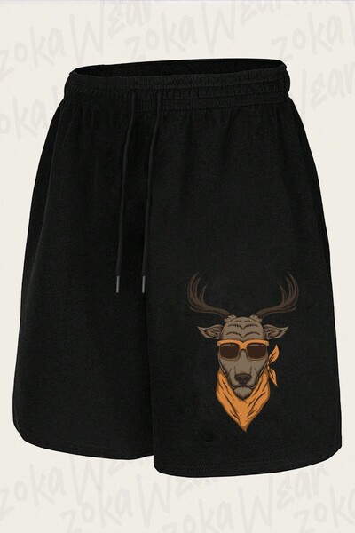 ZOKAWEAR Unisex Glasses-Wearing Deer Nature Design Printed Shorts