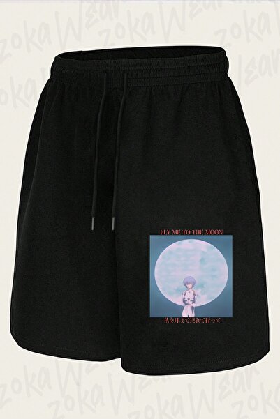 ZOKAWEAR شورت مطبوع بتصميم Fly Me To The Moon للجنسين