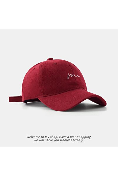 Choice1 Burgundy Simple wave embroidered baseball cap, versatile for daily le...