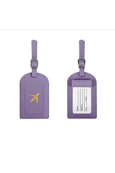 Choice4 Purple Stamped Leather Business Luggage Tag Suitcase Label Luggage Bo...