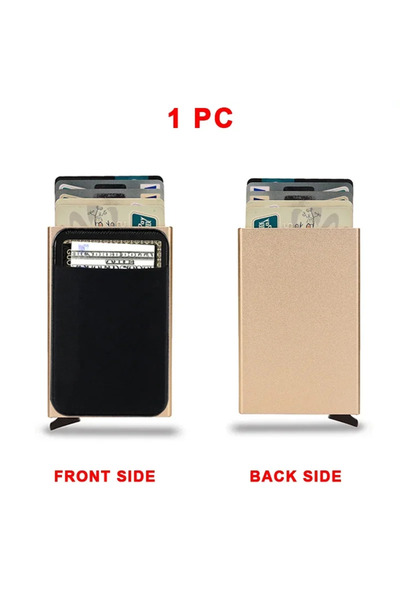 Choice Golden B Rfid Anti Blocking Smart ID Bank Holder Wallet Metal Thin Sli...