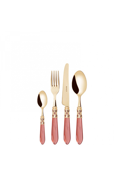 CASA BUGATTI Set de tacâmuri din 16 piese, Casa Bugatti, Aladdin Gold, roșu c...