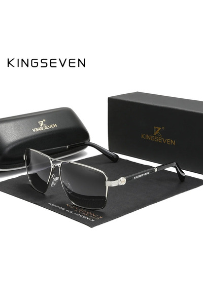 Choice5 Silvery Gray KINGSEVEN Brand Men's Sunglasses Polarized UV400 Glasses...