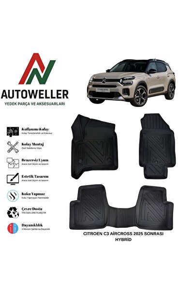 AutoWeller Citroen C3 Aircross 2025 Sonrası Havuzlu Oto Hybrid Havuzlu 3D TPE...