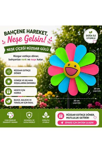 Mystoray Rüzgar gülü, Neşe çiçeği rüzgar gülü, hobi bahçe tasarım dekor çok r...