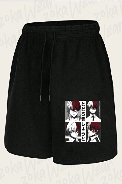ZOKAWEAR شورت مطبوع بتصميم My Hero Academia Shoto Todoroki Fourr للجنسين