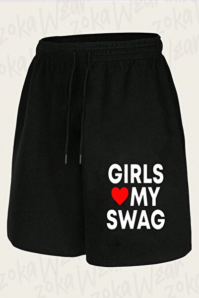 ZOKAWEAR Unisex Girls Love My Swag Design Printed Shorts