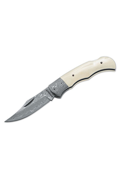 OEM Briceag Magnum Damasc Bone, Otel, Crem