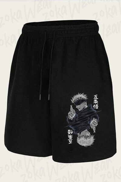 ZOKAWEAR Unisex σορτς με στάμπα Jujutsu Kaisen Toge Inumaki και Satoru Design