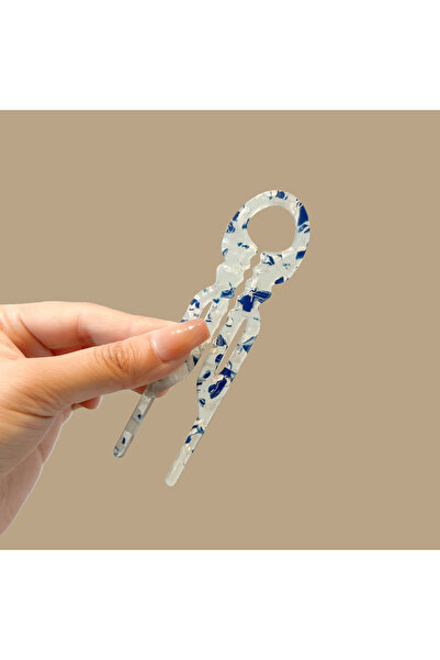 Choice4 2 Blue Fashion Bow Design Hair Bun U-Shaped Hair Sticks Acetate Hair ...