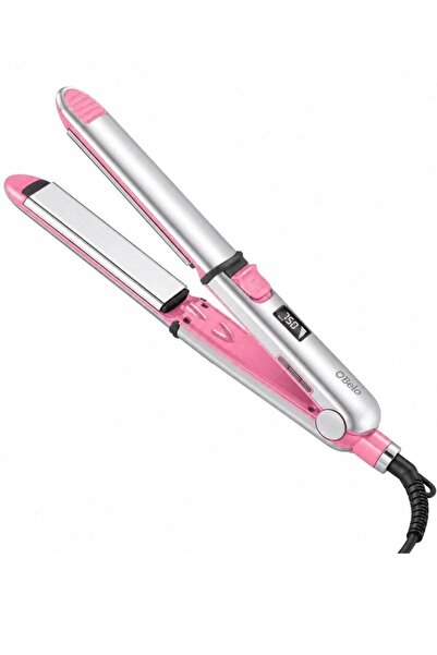 OBelo Professional 2-in-1 Titanium Ceramic Hair Straightener and Curler with ...
