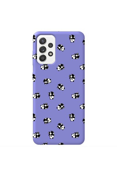 Other Samsung A23 Small Pandas Purple Colored Silicone TPU Θήκη