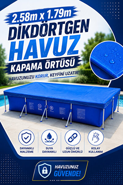 hak-iş oyuncak 2.58 x 1.79 m Dikdörtgen Havuz Kapama Örtüsü