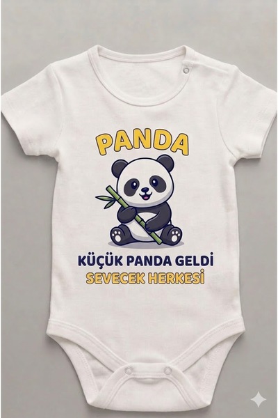 EYDUBABY بدلة أطفال مطبوعة عليها عبارة "little panda came" بتصميم خاص a8