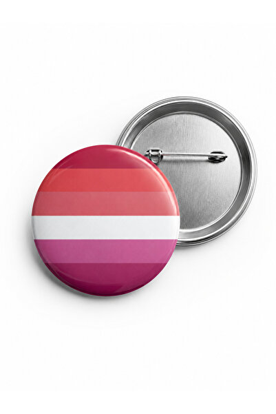 44 mm Pride Flag Lesbiyen Metal Rozet – LGBTQ+ Çanta, Ceket ve Yaka Aksesuarı