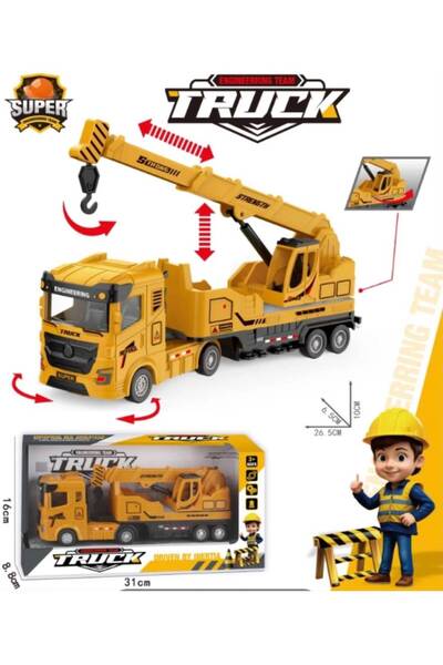 MİNİKO KİDS Unbreakable Plastic Working Machine Crane Case Mobile