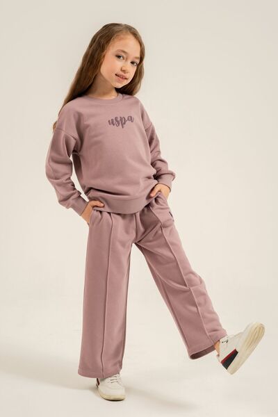 U.S. Polo Assn. Girl's Printed Blue Long Sleeve Tracksuit Set Us2731-C-V1