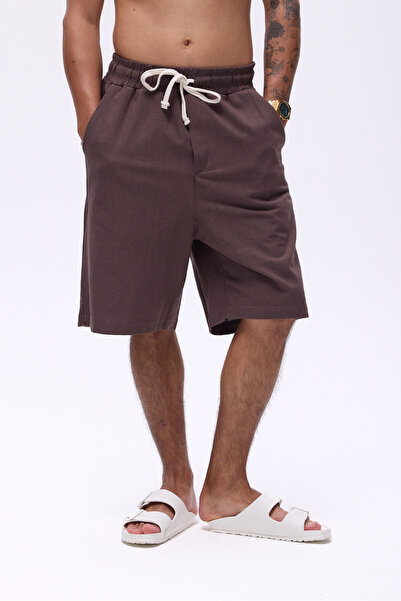 Unreal Co Bel Lastikli Oversize Keten Şort