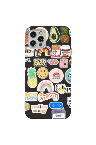 Other Apple iPhone 12 Pro Max Good vibes Black Colored Silicone TPU Θήκη