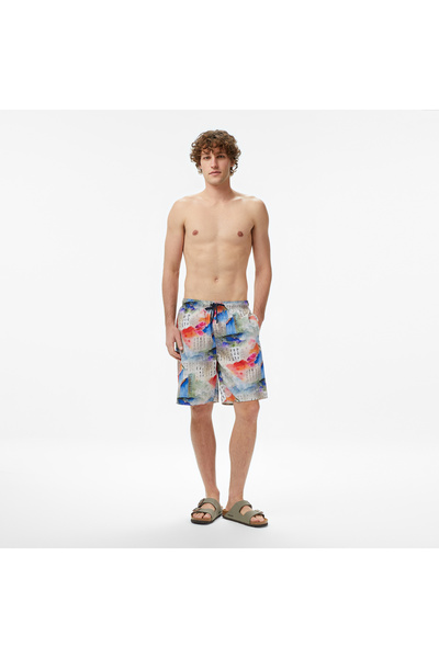 United4 Regular Fit Men's Cream Swim Shorts