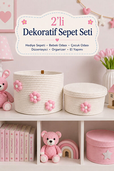 LİSYA HOME Bebek Çocuk Odası Oyuncak Sepet,Hediye Sepeti, Hastane Süsü ,Yeni ...