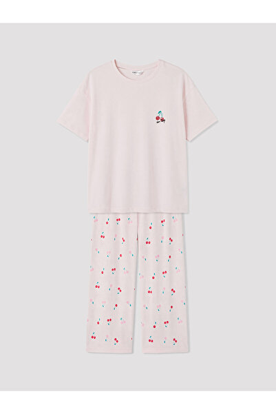 LC Waikiki Peak New Season Cherry Printed Women's Pajama Set