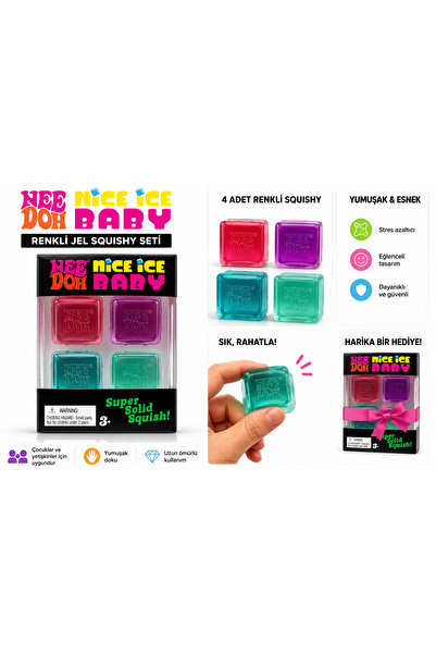 Toysberg Nee Doh Nice cube ice Squishy Jel Oyuncak 4’lü Set | Stres Giderici ...
