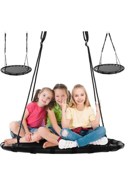 KRUZZEL Leagan rotund tip cuib pentru copii Kruzzel, cadru robust de 100 cm, ...