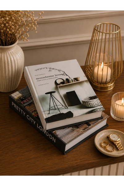 Dezora Home Decorative Book Box Set of 2 - Modern Storage Box Book-Looking Organizer Home and Office Decoration