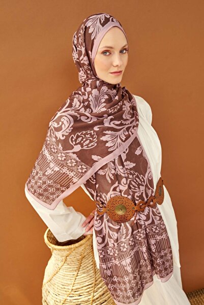 Silk Home Riva Shawl Tencel Floral Brown