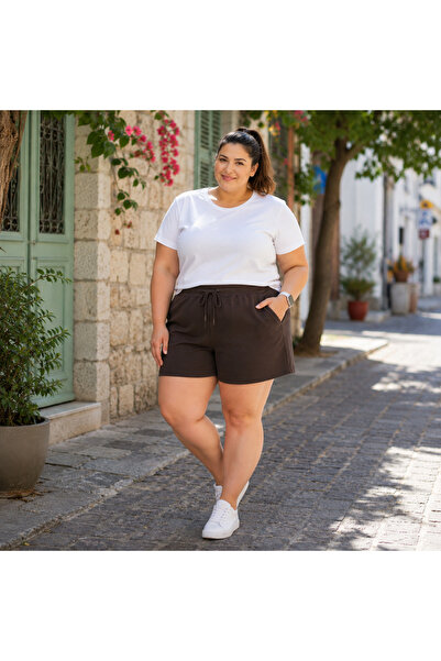 FORMO Women's Modal Plus Size High Quality Pocketed Oversized Sports Shorts