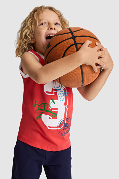 U.S. Polo Assn. Erkek Çocuk Kırmızı Bisiklet Yaka Tişört 50320428-VR213