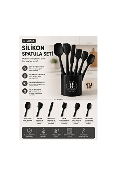 Empressco Set of 6 Fireproof and Non-Stick Kitchen Pastry and Egg Brush Spoons