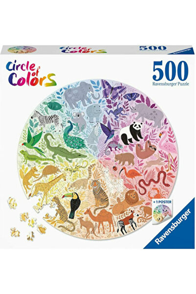 RAVENSBURGER Puzzle cu animale colorate 2D 500 piese Cod: 17172