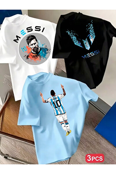 STİL-X NOVA SEZONA MESSI ŠTAMPANI SET OD 3 DELA, MAJICA ZA DEČAKE, 100% PAMUK...