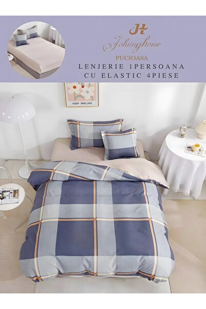 OEM Duvet Cover Set 1 Person 4 Pieces with Stretchy 155x200 cm, Model T60-115