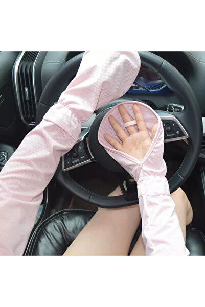 Choice4 Pink Women's Summer Sunscreen Sleeves Breathable Horseshoe Gloves UV ...